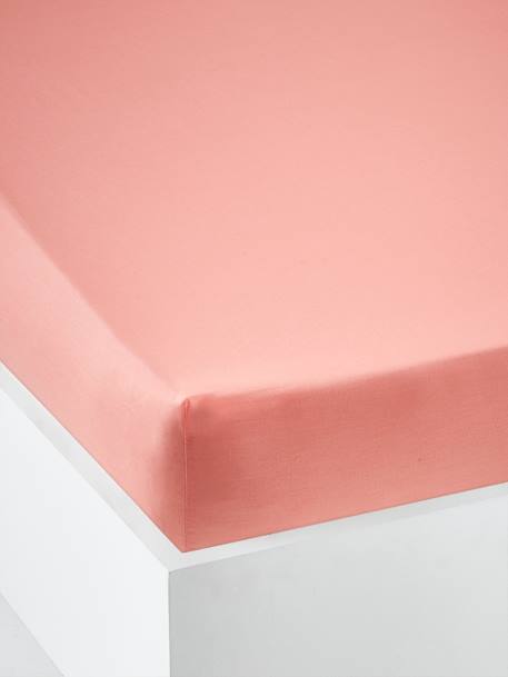 Effen hoeslaken kind Oeko-Tex® antraciet+blauwgroen+ecru+grijs+groen+jeansblauw+koraal+Licht lila+lichtblauw+lichtroze+marineblauw+pistache+saliegroen+terracotta+wit - vertbaudet enfant 