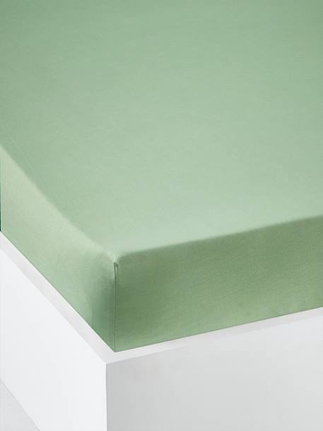 Effen hoeslaken kind Oeko-Tex® antraciet+blauwgroen+ecru+grijs+groen+jeansblauw+koraal+Licht lila+lichtblauw+lichtroze+marineblauw+pistache+saliegroen+terracotta+wit - vertbaudet enfant 