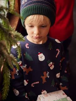Jongens-Trui, vest, sweater-Trui-Jacquard jongenstrui met grappige motieven voor de kerst