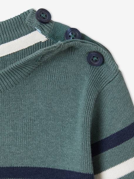 Gestreepte jongenstrui ecru+GESTREEPT MARINEBLAUW OKERGEEL+groen+Marine en ivoor gestreepte sal - vertbaudet enfant 