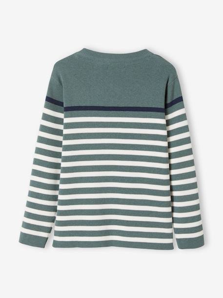 Gestreepte jongenstrui ecru+GESTREEPT MARINEBLAUW OKERGEEL+groen+Marine en ivoor gestreepte sal - vertbaudet enfant 