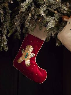 Linnengoed en decoratie-Decoratie-Decoratietoebehoren-Personaliseerbare kerstsok met omkeerbare lovertjes Mr Biscuit
