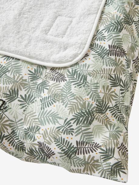 Personaliseerbare aankleedkussenhoes HANOÏ beige, bedrukt+ecru / bladgroen+meerkleurig+saliegroen - vertbaudet enfant 