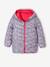 Lichtgewicht omkeerbaar meisjesjack met capuchon en gerecyclede polyester voering nachtblauw+roze met print - vertbaudet enfant 
