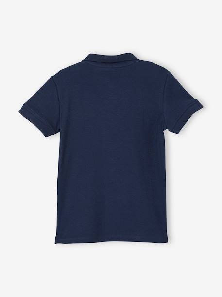 Poloshirt met korte mouwen voor jongens met borduurwerk op de borst blauw+lichtgeel+lichtkaki+MARINEBLAUW+terracotta+wit - vertbaudet enfant 