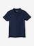 Poloshirt met korte mouwen voor jongens met borduurwerk op de borst blauw+lichtgeel+lichtkaki+MARINEBLAUW+terracotta+wit - vertbaudet enfant 