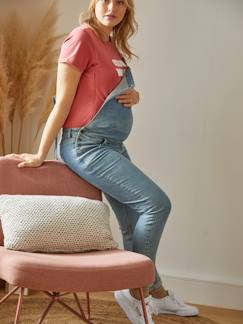 Zwangerschapskleding-Denim tuinbroek met stretch voor de zwangere vrouw