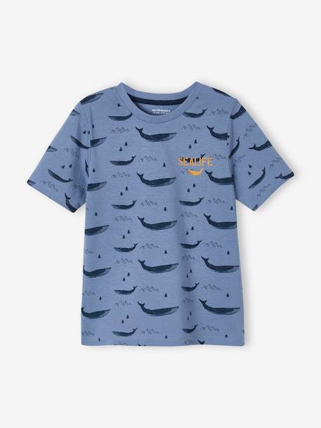 Set van 2 Oeko-Tex® pyjama's voor jongens met walvissen Set mosterd en blauw - vertbaudet enfant 