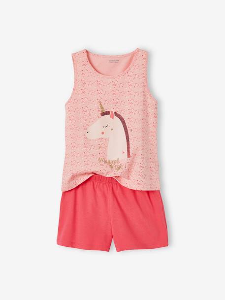 Set van 2 pyjama shorts voor meisjes Oeko-Tex® Set roze - vertbaudet enfant 