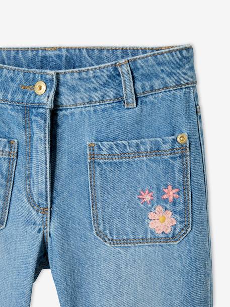 Huiswerk maken nieuws voormalig Denim Capri broek met geborduurde bloemen voor meisjes - double stone,  Meisje