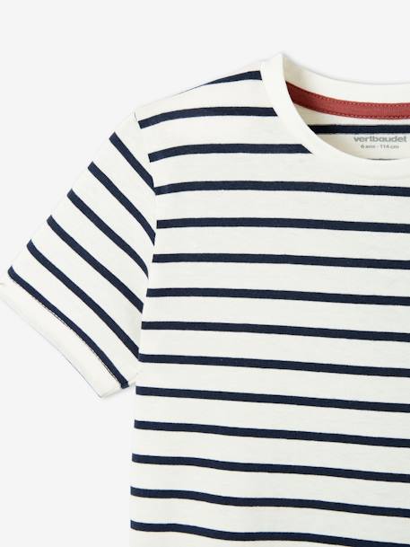 Marinière jongensshirt korte mouwen azuurblauw+donkerblauwe indigo gestreept+geel, gestreept+Gestreept salie+rood, gestreept - vertbaudet enfant 