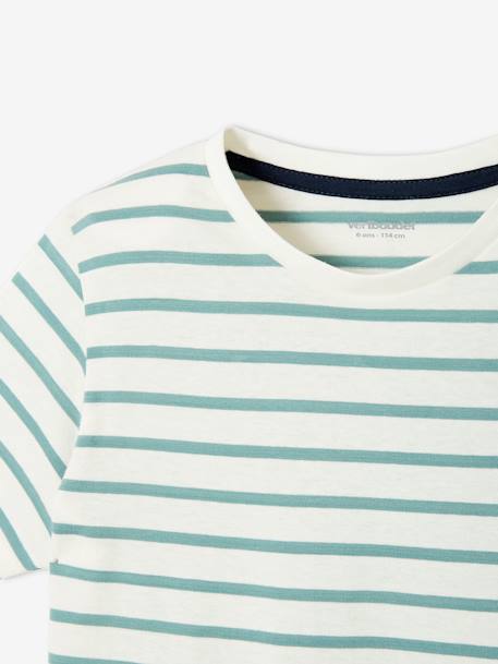Marinière jongensshirt korte mouwen azuurblauw+donkerblauwe indigo gestreept+geel, gestreept+Gestreept salie+rood, gestreept - vertbaudet enfant 