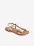 Leren sandalen voor meisjes, collectie kleuterschool 6467+bruin+bruin, bedrukt+turquoiseblauw - vertbaudet enfant 