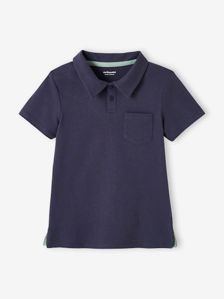 Set van 2 effen polo's voor jongens met korte mouwen blauwgroen+SET BLAUW+sinaasappel - vertbaudet enfant 