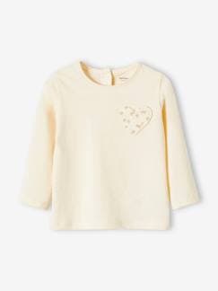 Baby-T-shirt, souspull-T-shirt-Baby meisjesshirt met zakje met hart en aardbei