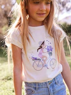 Meisje-T-shirt, souspull-Meisjes T-shirt "fiets"