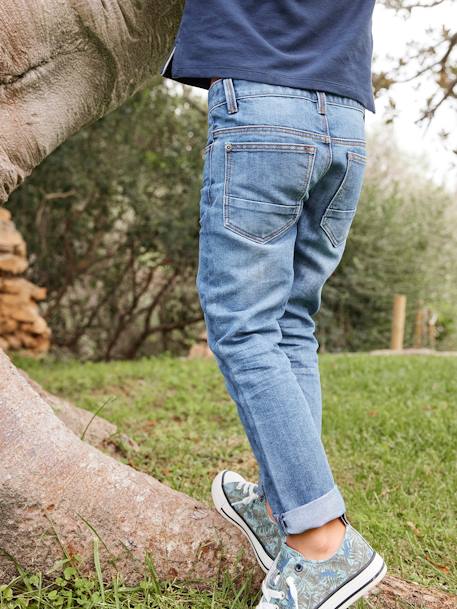 Onverwoestbare rechte jeans jongens denim stone+onbewerkt denim - vertbaudet enfant 