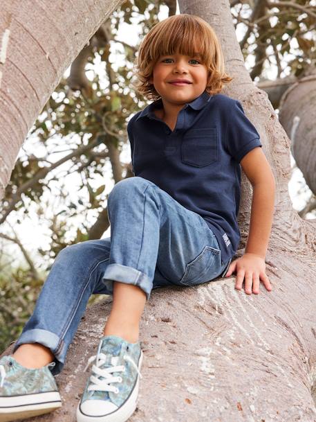 Onverwoestbare rechte jeans jongens denim stone+onbewerkt denim - vertbaudet enfant 