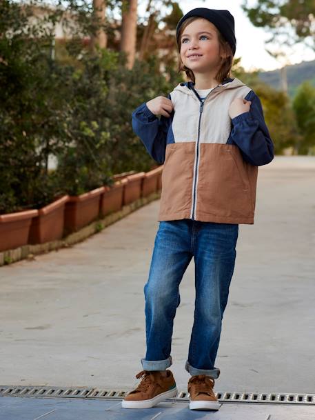 Jongensjeans met losse pasvorm en laag kruis stone - vertbaudet enfant 