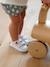 Stoffen tennisschoenen met klittenband voor babymeisjes groen madeliefjesprint+ijsblauw+paars, bedrukt+roze, bedrukt+veel roze+WIT - vertbaudet enfant 