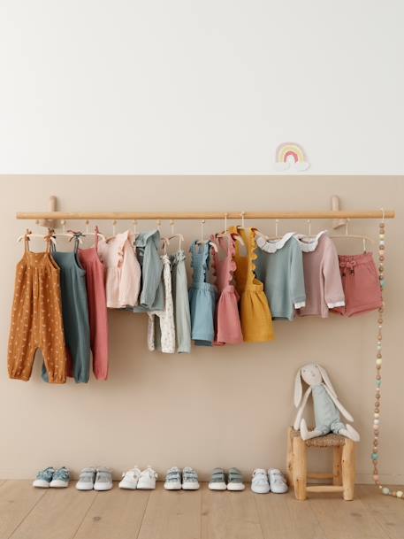 Stoffen tennisschoenen met klittenband voor babymeisjes groen madeliefjesprint+ijsblauw+paars, bedrukt+roze, bedrukt+veel roze+WIT - vertbaudet enfant 