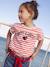 Gestreept t-shirt met paillettenhartje voor meisjes gestreept ecru - vertbaudet enfant 