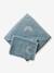 Badcape + washand personaliseerbaar Oeko-Tex® blauwgroen+framboos+medium blauw+oker+poederroze+wit+zeegroen - vertbaudet enfant 