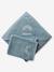 Badcape + washand personaliseerbaar Oeko-Tex® blauwgroen+framboos+medium blauw+oker+poederroze+wit+zeegroen - vertbaudet enfant 