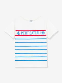 Jongens-T-shirt, poloshirt, souspull-T-shirt-Katoenen jongensshirt met korte mouwen PETIT BATEAU