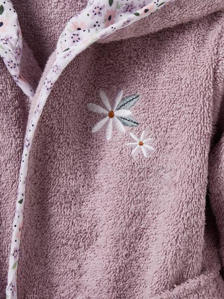 Babybadjas personaliseerbaar Bloemetjes paars - vertbaudet enfant 
