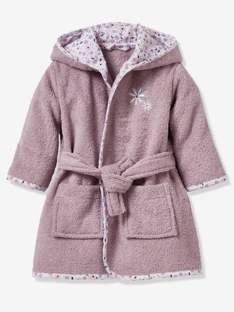 Babybadjas personaliseerbaar Bloemetjes paars - vertbaudet enfant 