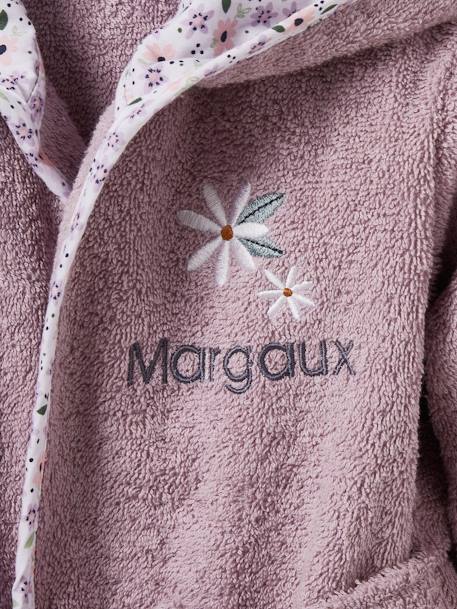 Babybadjas personaliseerbaar Bloemetjes paars - vertbaudet enfant 