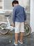 Jongensbermuda van katoen/linnen beige+blauw+donker marineblauw+lichtbeige+saliegroen - vertbaudet enfant 