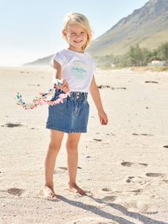 Meisjes jeansrok in 'paperbag'-stijl  - vertbaudet enfant