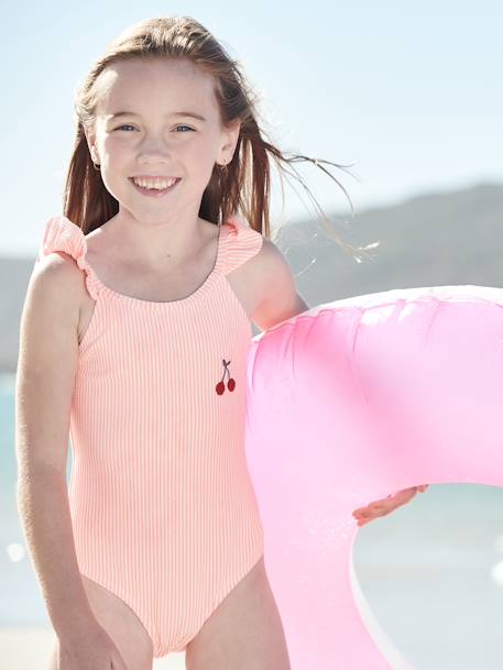 1 badpak meisje 'playa' koraal - vertbaudet enfant 
