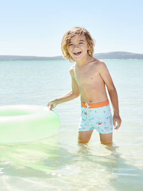Zwembroek voor jongens met print gletsjerblauw - vertbaudet enfant 