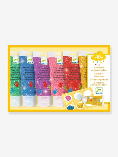 6 tubes vingerverf met glitter - DJECO geel - vertbaudet enfant 