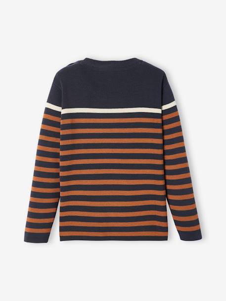 Gestreepte jongenstrui ecru+GESTREEPT MARINEBLAUW OKERGEEL+groen+Marine en ivoor gestreepte sal - vertbaudet enfant 