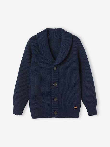 Jongensvest van parelbreisel MARINEBLAUW - vertbaudet enfant 