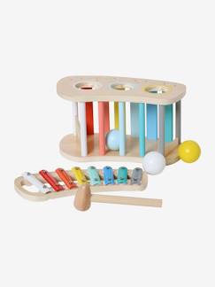 Speelgoed-Eerste levensjaren-2-in-1 tap tap xylofoon van hout