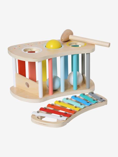 2-in-1 tap tap xylofoon van hout meerkleurig - vertbaudet enfant 