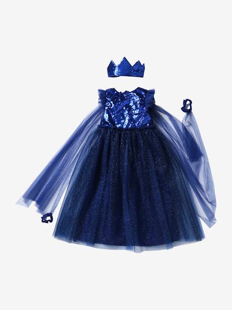 Verkleedkleren prinses met sluier en kroon goudkleurig+groen+roze - vertbaudet enfant 
