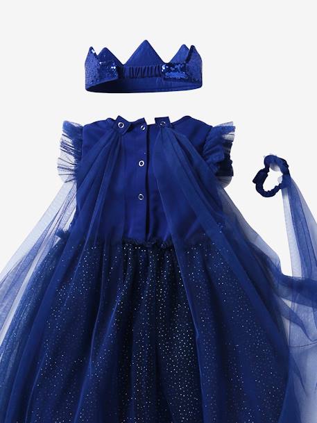 Verkleedkleren prinses met sluier en kroon goudkleurig+groen+roze - vertbaudet enfant 