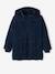 Lang jack met capuchon voor meisjes en sherpa voering BLUE DARK - vertbaudet enfant 