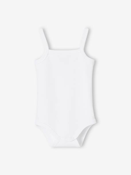 Set met 5 rompers met fijne bretels in interlock set wit - vertbaudet enfant 