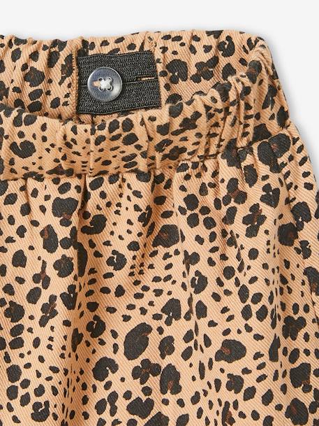 Meisjesrok met ruches en print beige met print - vertbaudet enfant 