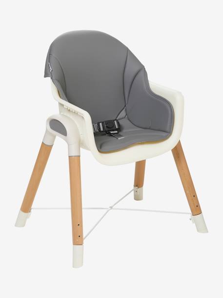 Hoge ontwikkelingsstoel 2 hoogtes vertbaudet High & Low blauw+Grijs/hout - vertbaudet enfant 