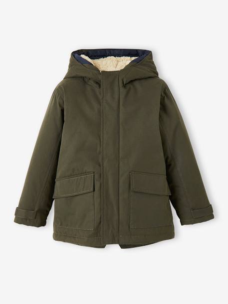 3-in-1-parka voor baby met afneembaar vest kaki+korstmos+Marinegrijs+pecannoot - vertbaudet enfant 