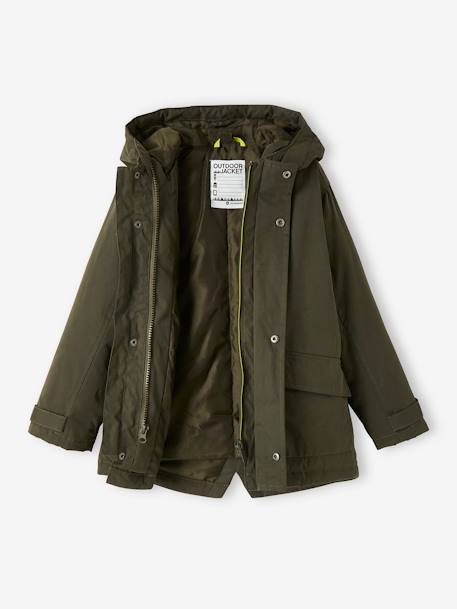 3-in-1-parka voor baby met afneembaar vest kaki+korstmos+Marinegrijs+pecannoot - vertbaudet enfant 