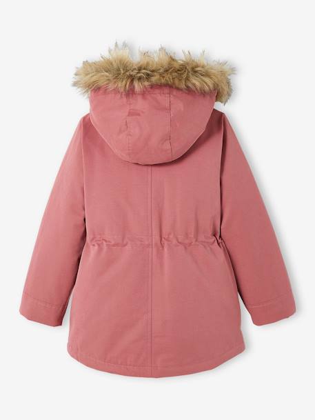 3-in-1 parka met capuchon meisje DARK GREEN+groengrijs+kaki+PURPLE DARK+salie+zwart - vertbaudet enfant 